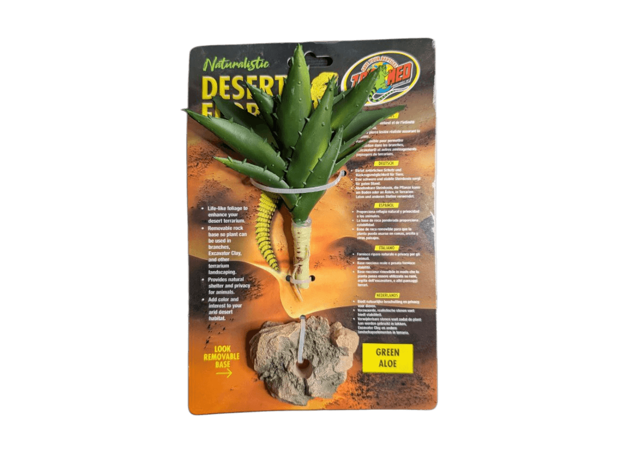 Zoo Med Desert Flora Green Aloe artificial desert plant for reptile terrarium and arid biome decor