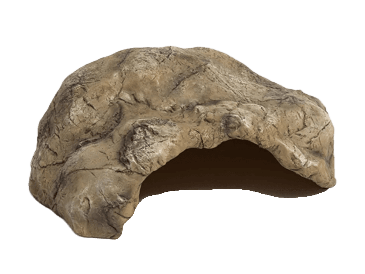 ReptiZoo Hide Cave Medium 8.3 inch artificial rock hideout for reptile terrarium basking and security